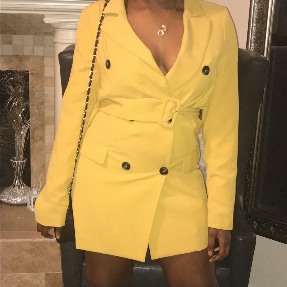 Yellow blazer dress